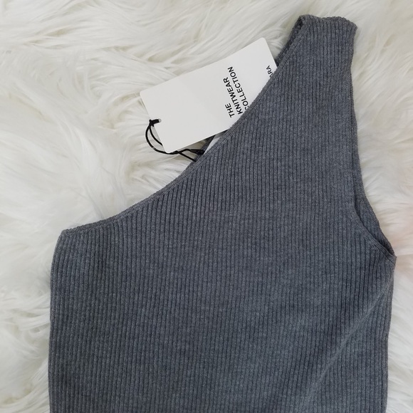 Zara Asymmetric Neckline One Shoulder GRAY - Picture 4 of 4